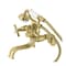 Kingston Brass KS245SB Tub Wall Mount Clawfoot Tub Faucet with Hand Shower, Brushed Brass KS245SB - alternate 1